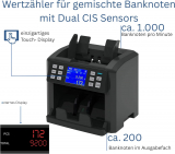 Geldzählmaschine Banknotenzähler für gemischte Scheine Geldzähler Wertzähler SR9200